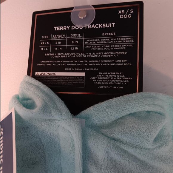 Juicy Couture Terry Dog Tracksuit, XS/S, NWT - Picture 5 of 5